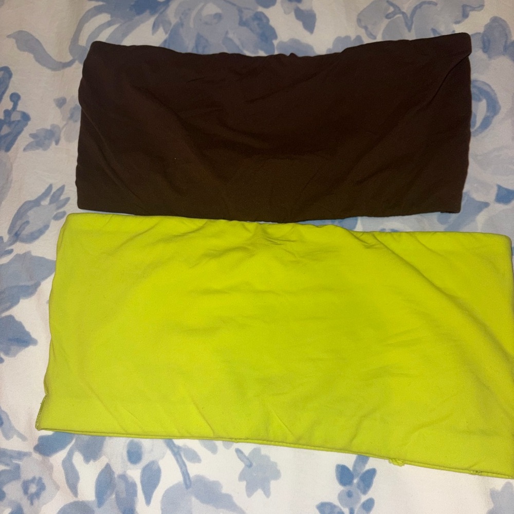 SKIMS Brown and Lime Green Bandeau Set - Picture 3 of 5